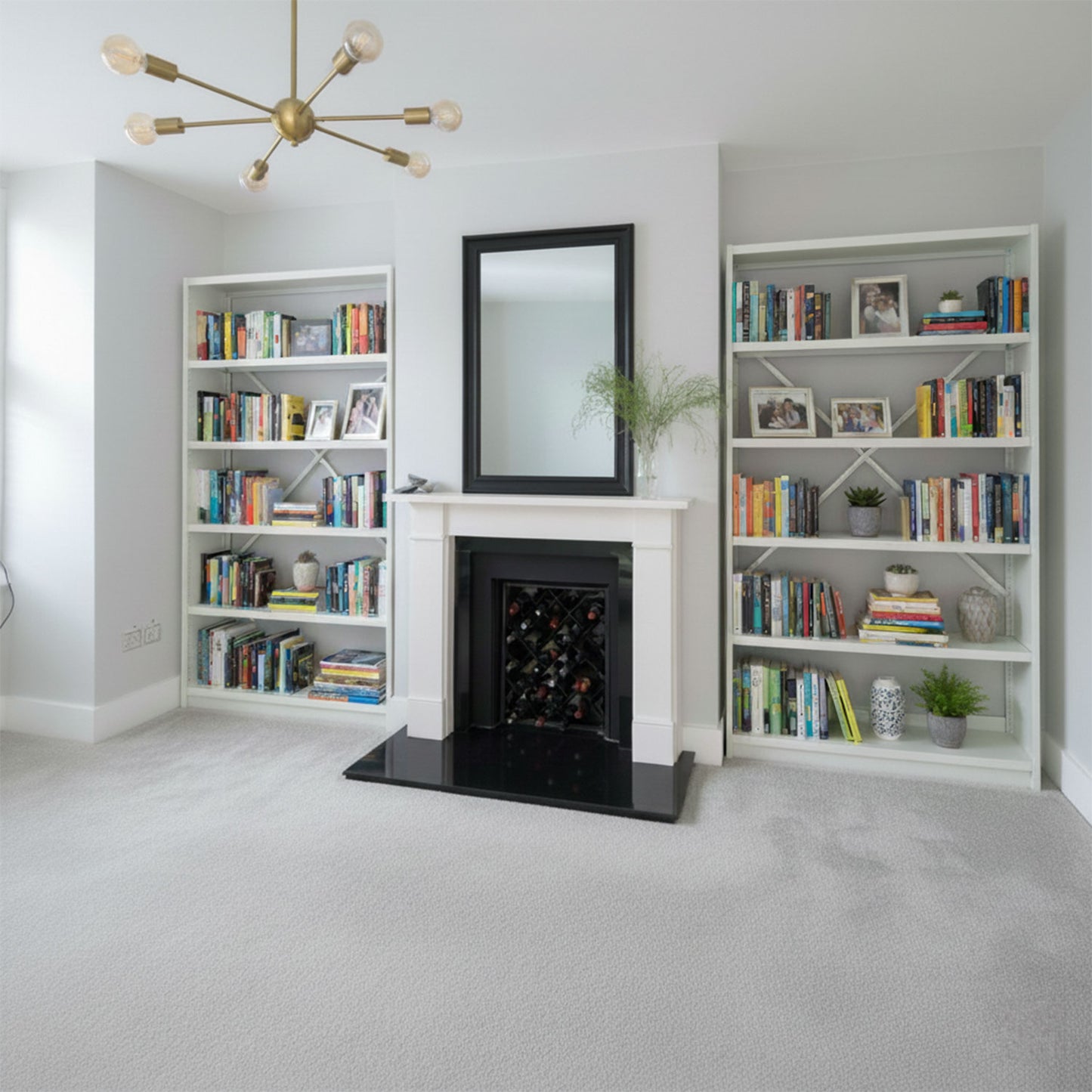 Profile Metal Shelving in a Living Room