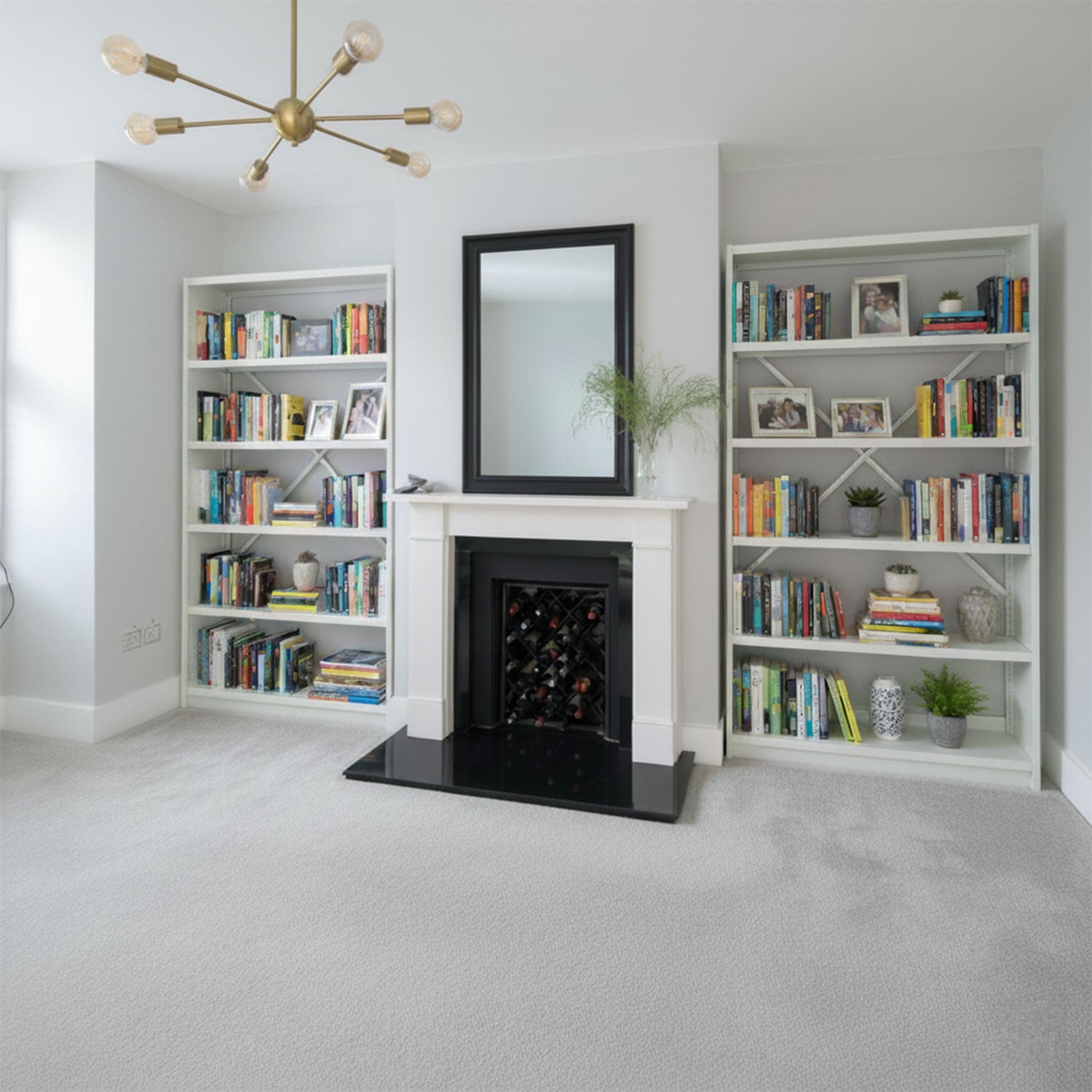 Profile Metal Shelving in a Living Room