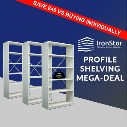 Ironstor Profile All Steel Braced open Shelving Bundle