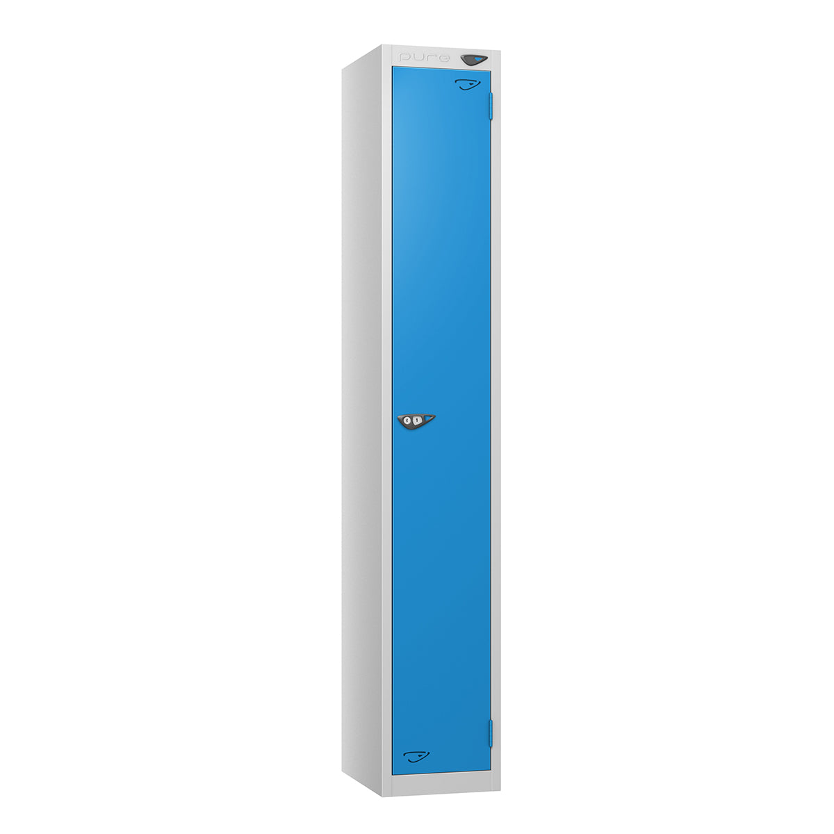 Pure Prime Standard 1 door Single Tier Locker - Pearl Silver Carcass