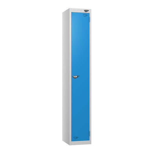 Pure Prime Standard 1 door Single Tier Locker - Pearl Silver Carcass