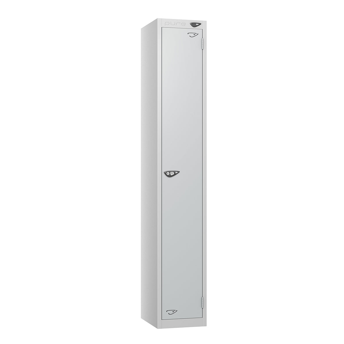 Pure Prime Standard 1 door Single Tier Locker - Pearl Silver Carcass
