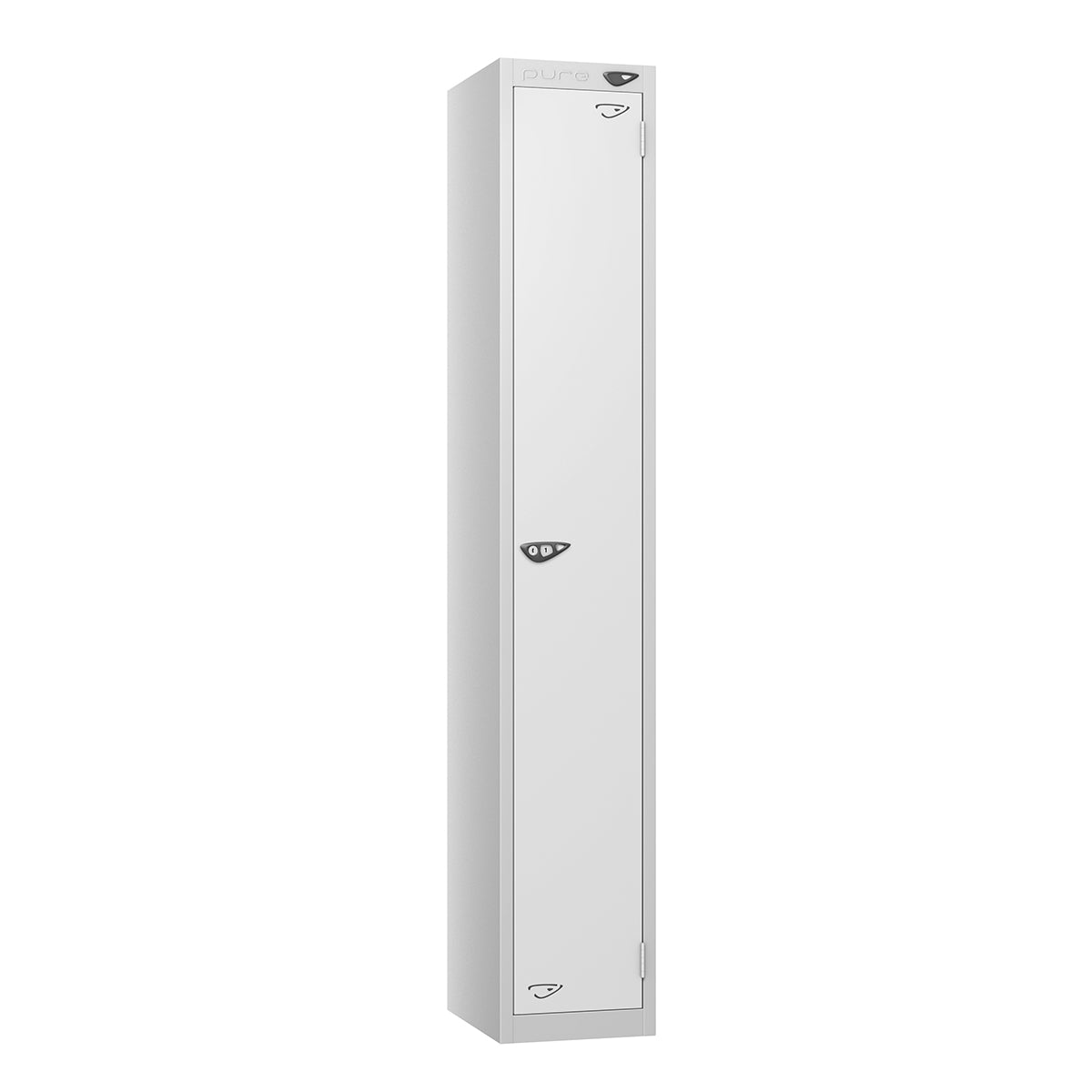Pure Prime Standard 1 door Single Tier Locker - Pearl Silver Carcass