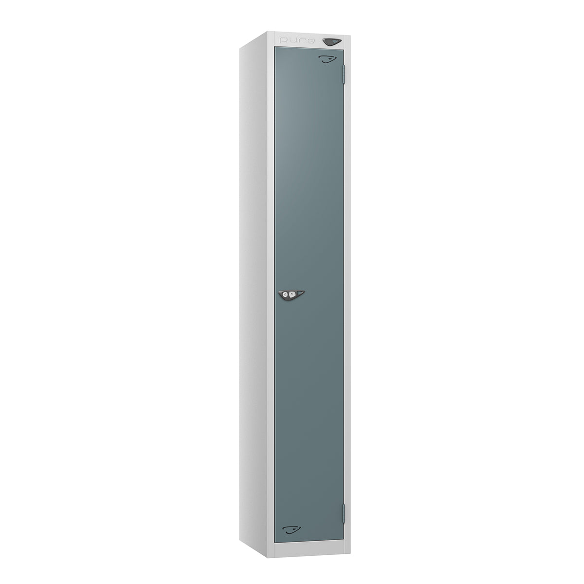 Pure Prime Standard 1 door Single Tier Locker - Pearl Silver Carcass