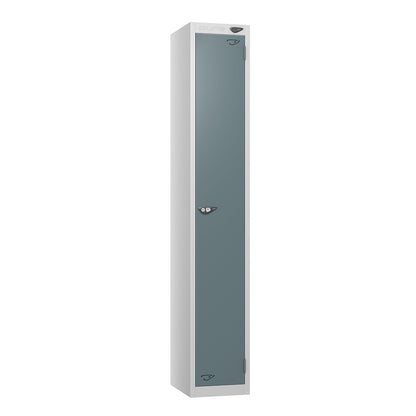 Pure Prime Standard 1 door Single Tier Locker - Pearl Silver Carcass