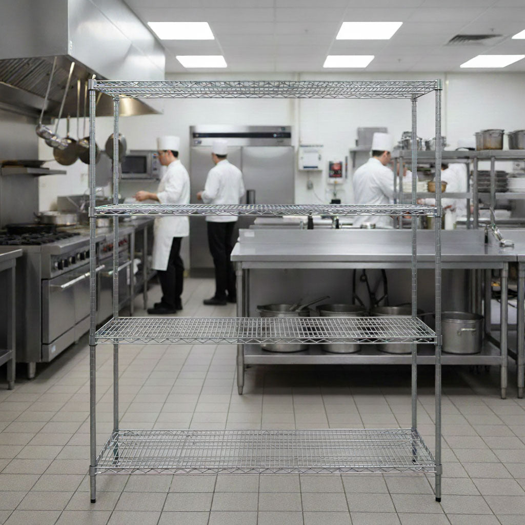 EZC Bright Chrome Wire Shelving