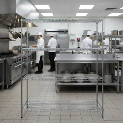 EZC Bright Chrome Wire Shelving